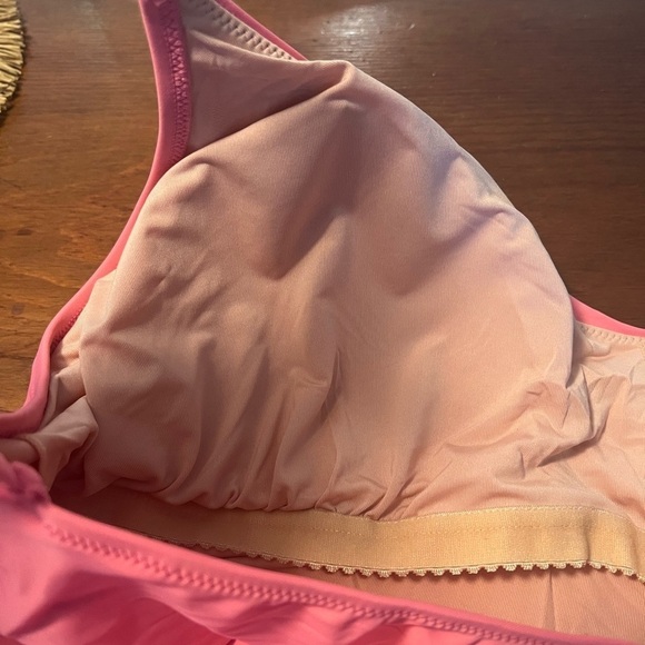 J. Crew Solid Pink Scoop neck one-piece Swimsuit Style BF162 size 24 NEW - Picture 10 of 15